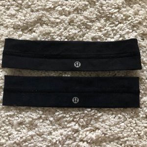 TWO black lululemon headbands